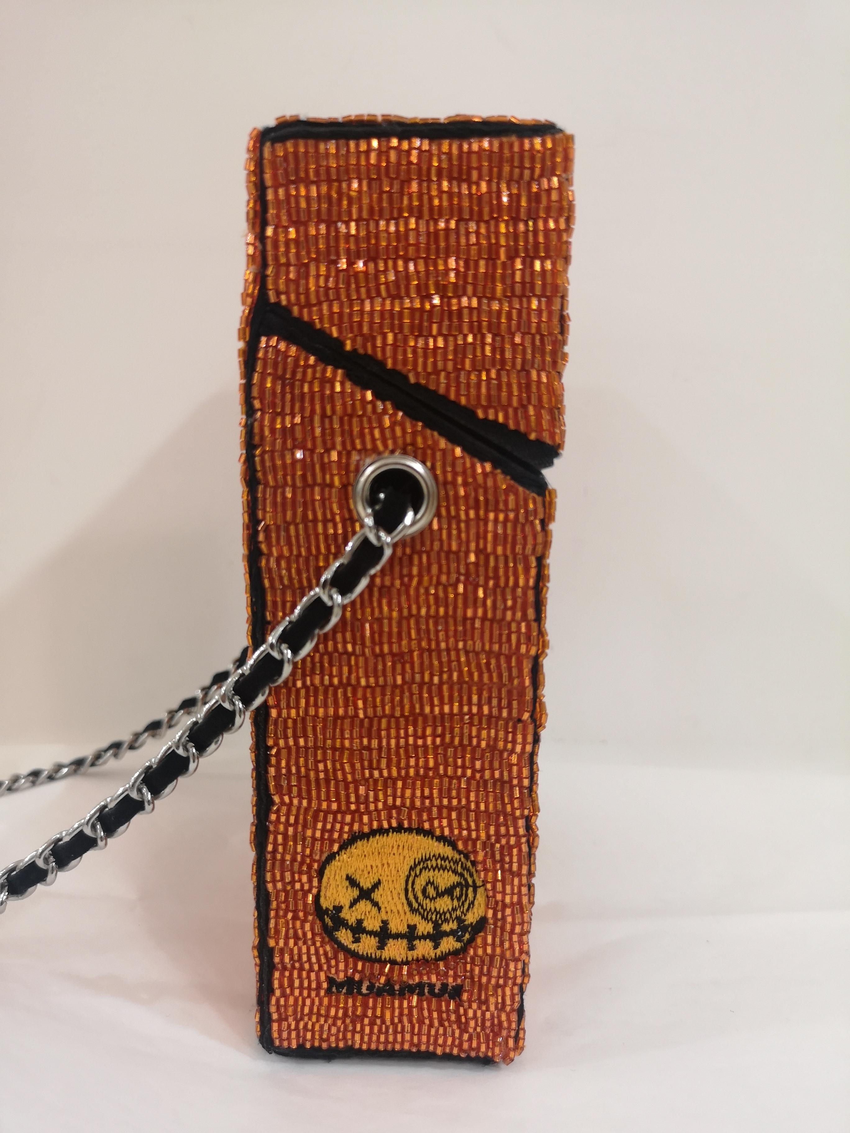 House of Muamua orange beads Clean hermess cigarette bag 8