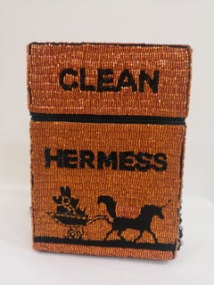 House of Muamua orange beads Clean hermess cigarette bag