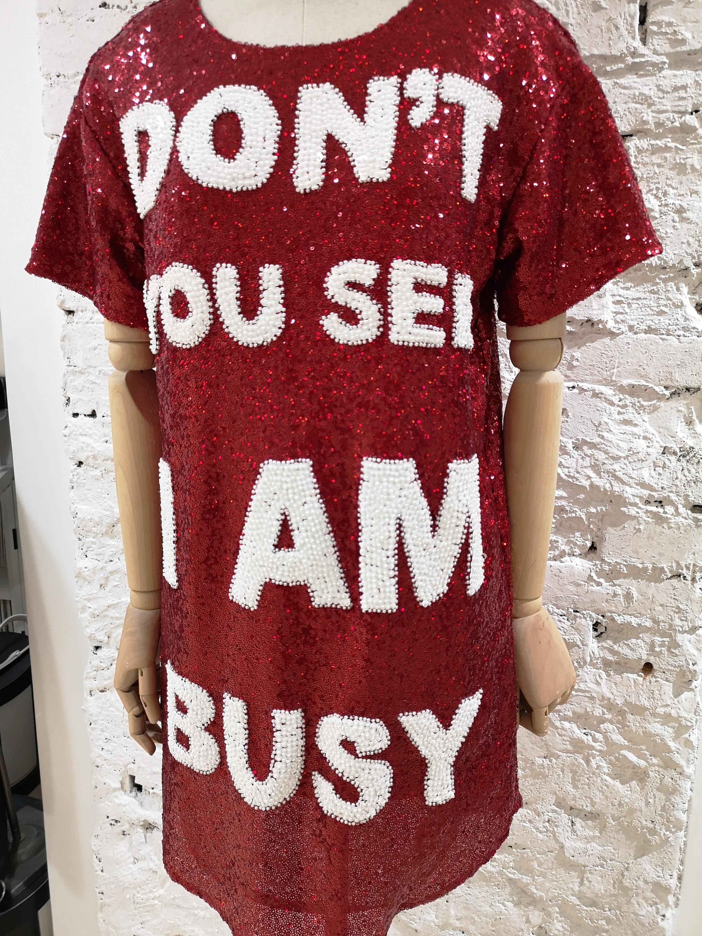 House of Muamua Red Don't you see I am busy? Sequins Dress 2