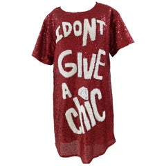 House of Muamua red sequins "I don't give a chic" dress