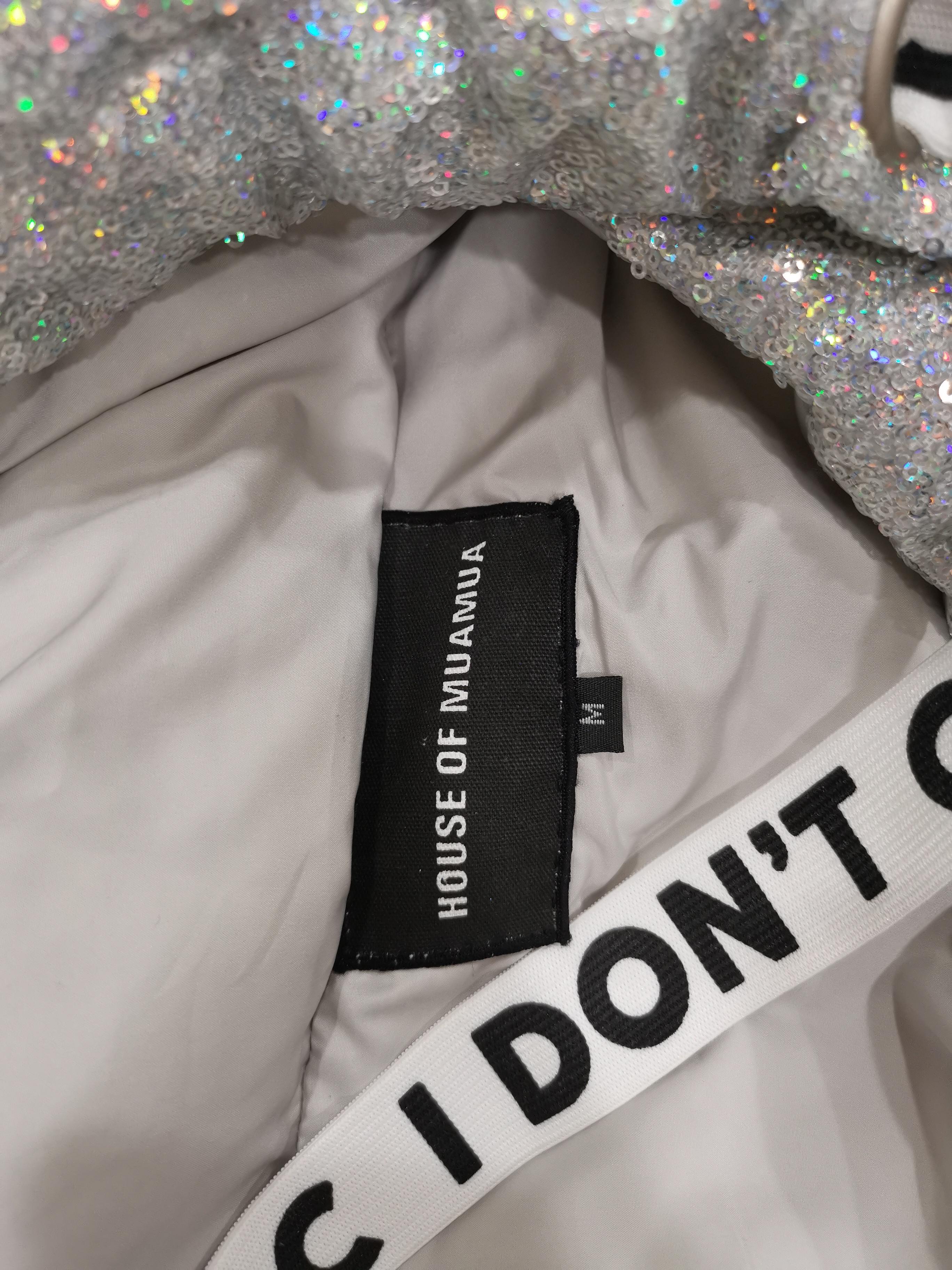 House of MuaMua silver sequins duvet bomber jacket 3