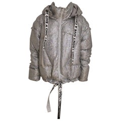 House of MuaMua silver sequins duvet bomber jacket