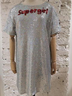 House of Muamua silver sequins supergirl dress