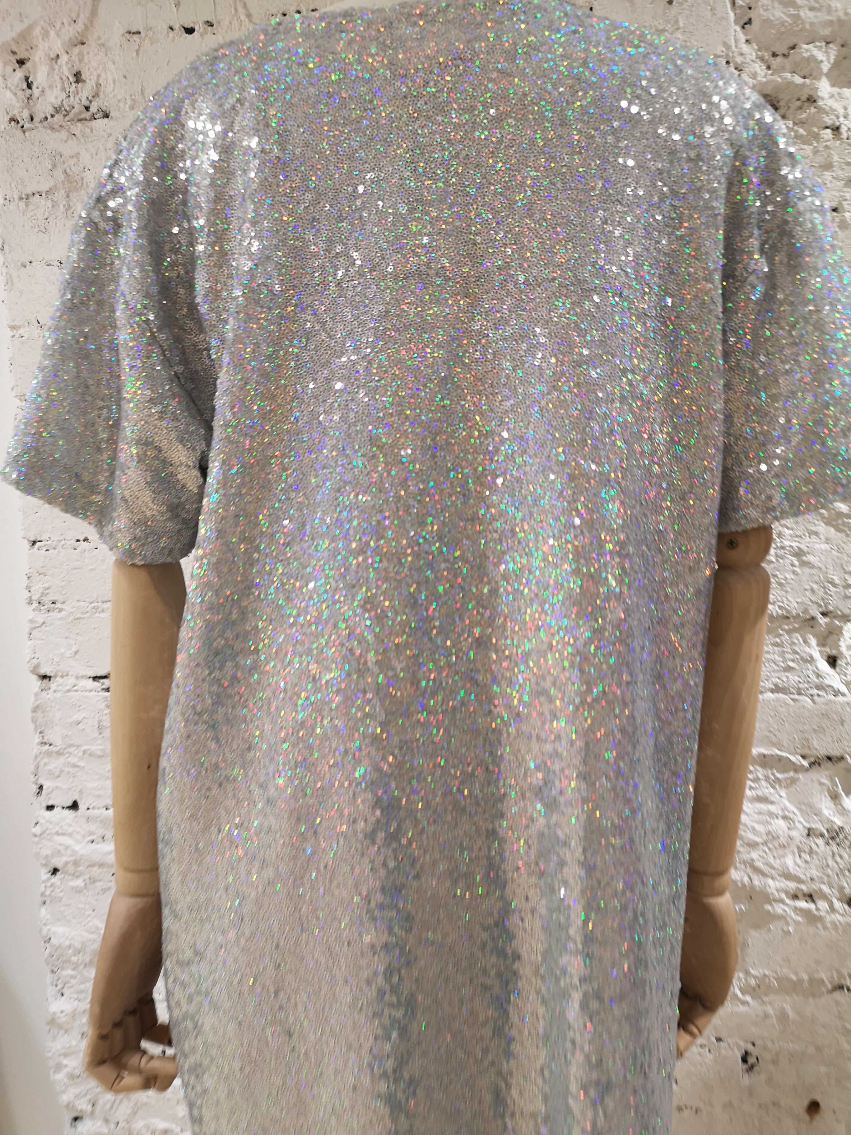Women's House of Muamua silver sequins supergirl dress