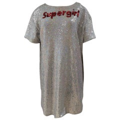 House of Muamua silver sequins supergirl dress