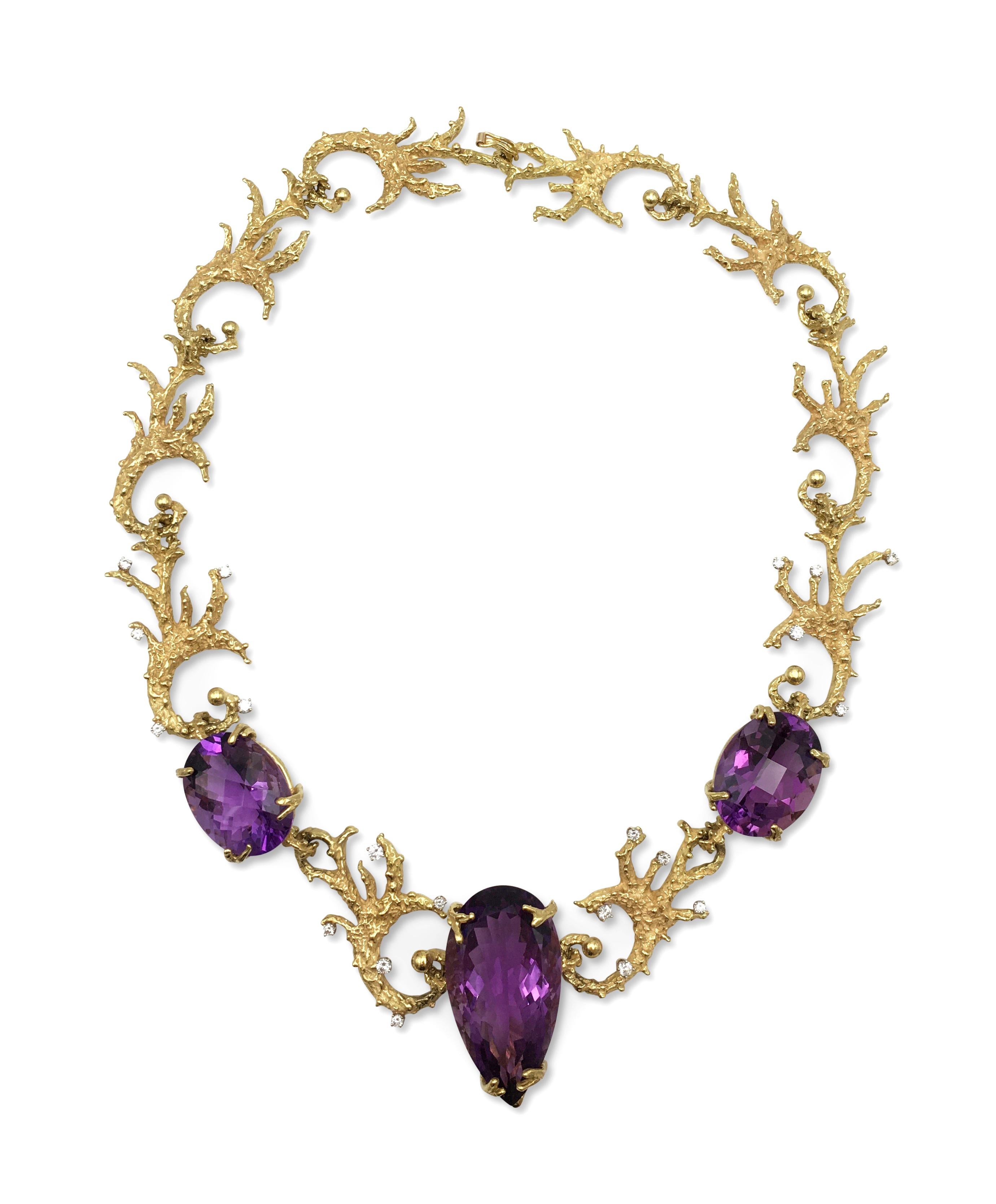 amethyst tennis necklace
