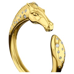 House of RAVN, Oro 18 carati, bracciale a cerniera Fiala Horse, collezione equina
