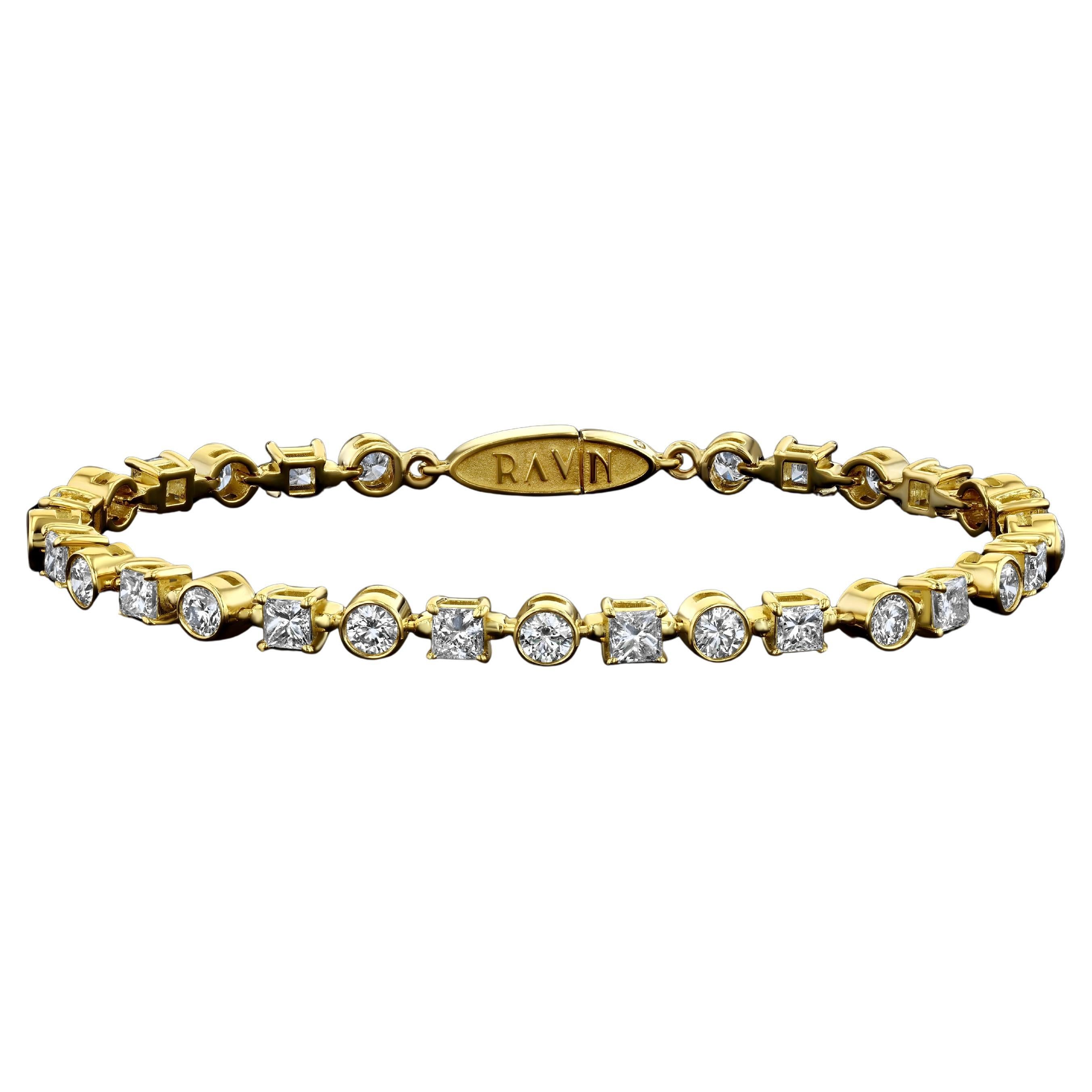 House of RAVN, 18k Gold, Orions Diamant-Tennisarmband (3,78ct insgesamt) im Angebot