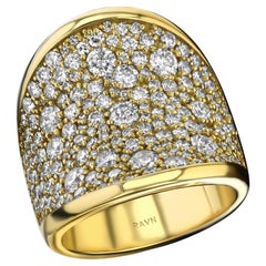 House of RAVN, Sattelring aus 18 Karat Gold mit 180 Diamanten (3,65 Karat insgesamt)