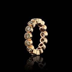 House of RAVN, 18k Rose Gold Bezel Eternity Diamond Ring, Diamond Collection