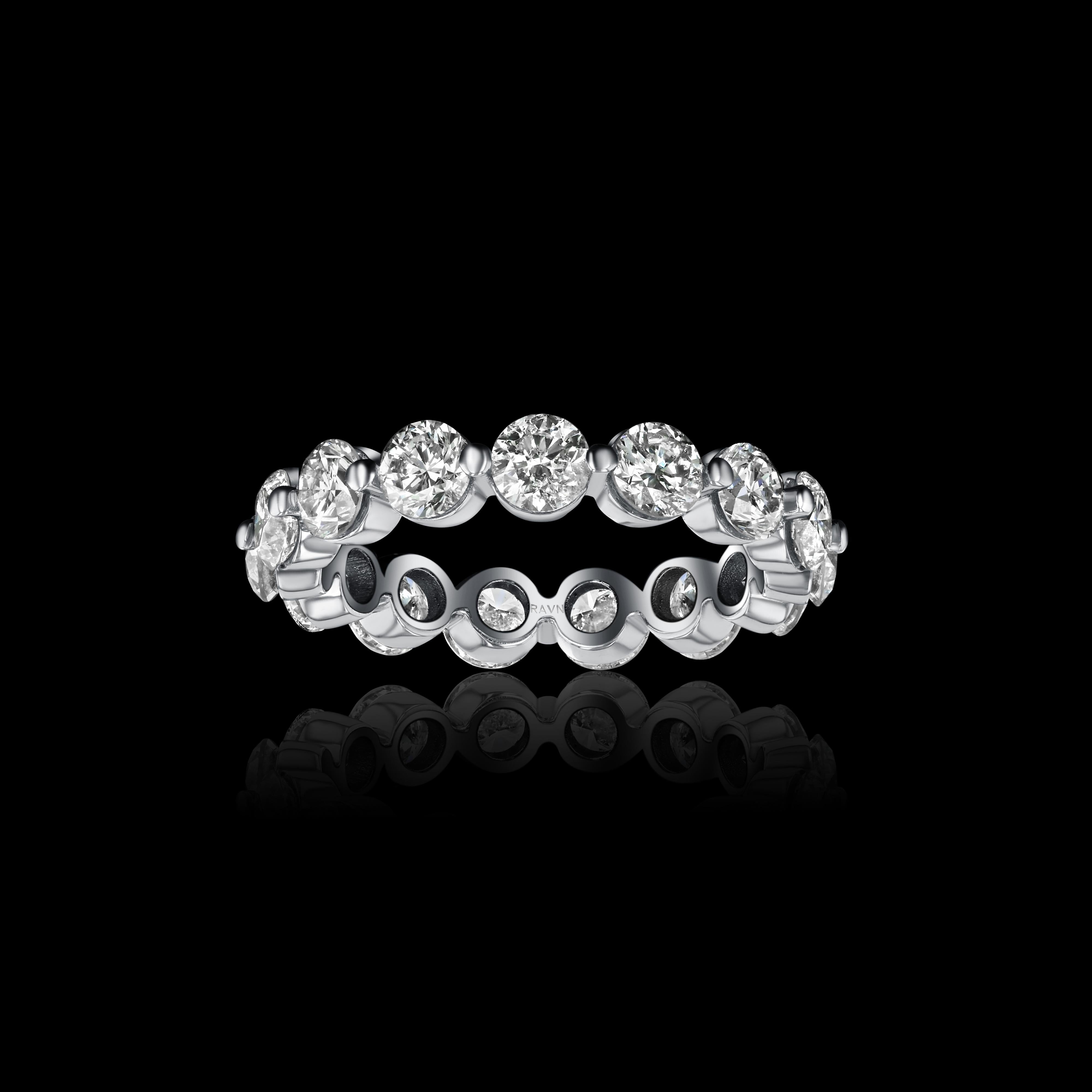 For Sale:  House of RAVN, 18k White Gold, Arpeggio Diamond Eternity Ring with 15 Diamonds 3