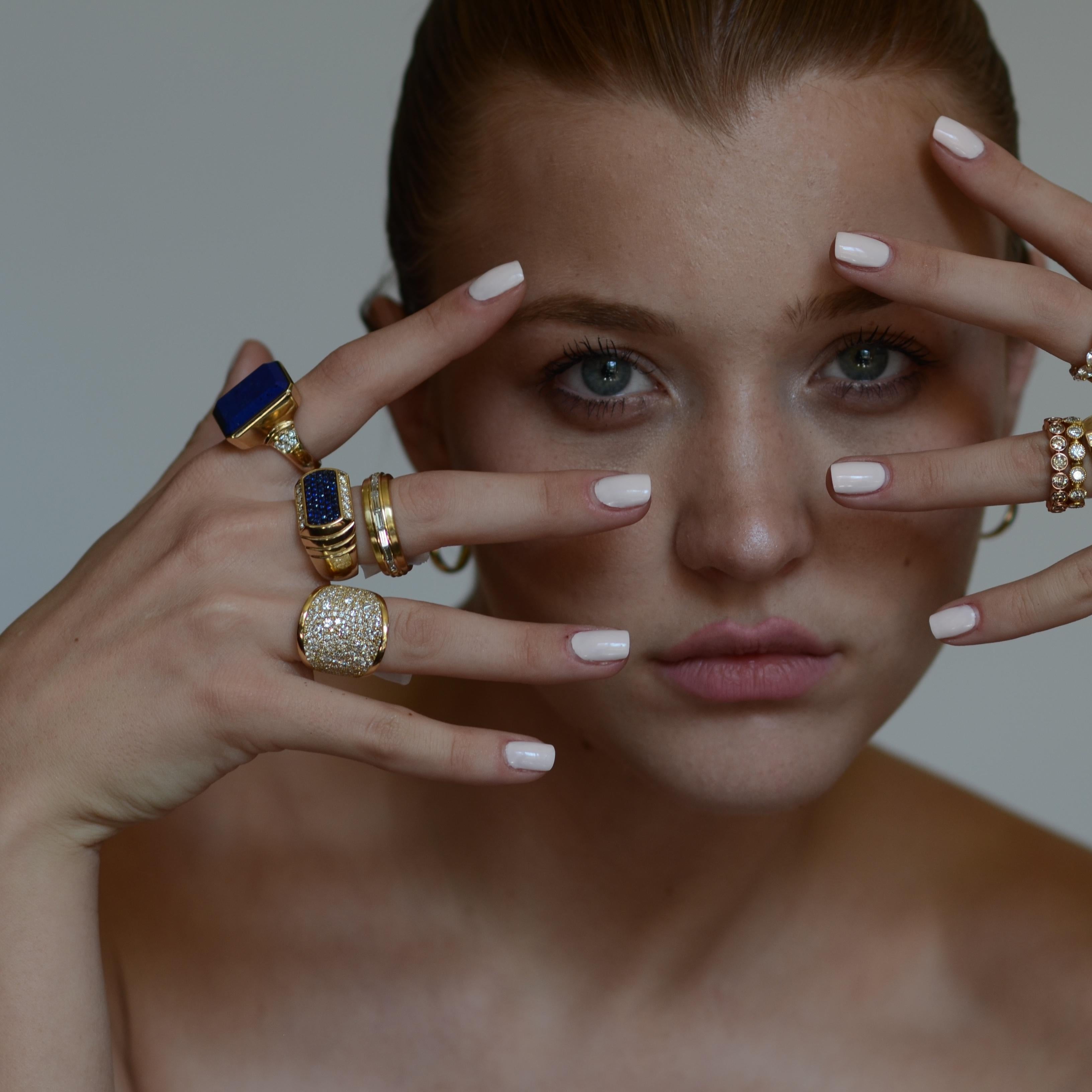 in vendita:  House of Diamonds, fascia da uomo in oro giallo 18 carati con 7 diamanti baguette 3