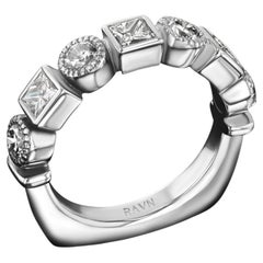 House of RAVN, Old World Platinum Half Eternity Diamond Ring