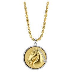 House of RAVN, Roman Horse Medallion with Diamond Halo, Equine Collection