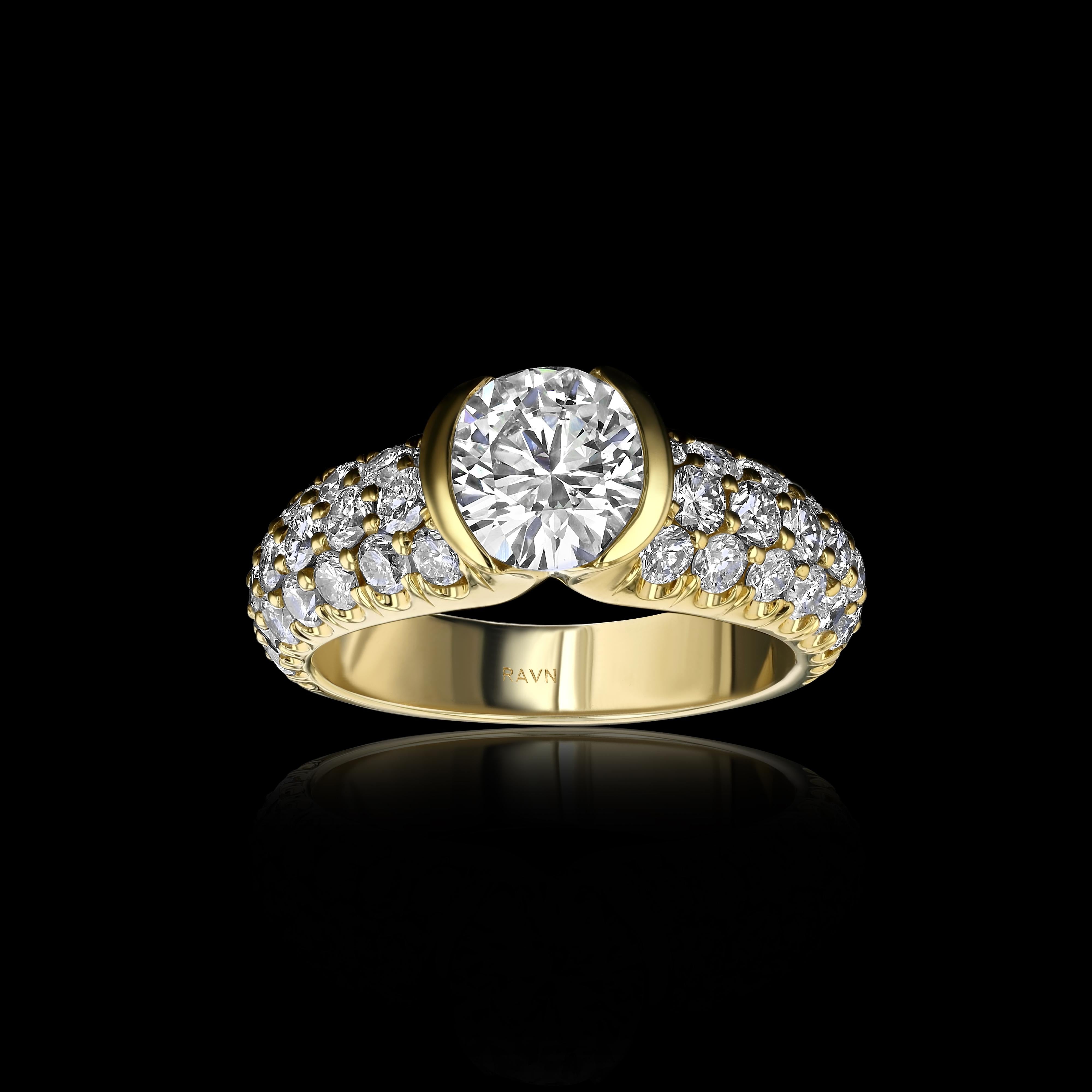 For Sale:  House of RAVN, Signature Old World Inspired Engagement Ring, 1.69ct GIA Diamond 2