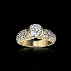 House of RAVN, Diamond Offering Ring, Half Bezel Solitaire 1.59ct GIA Diamond