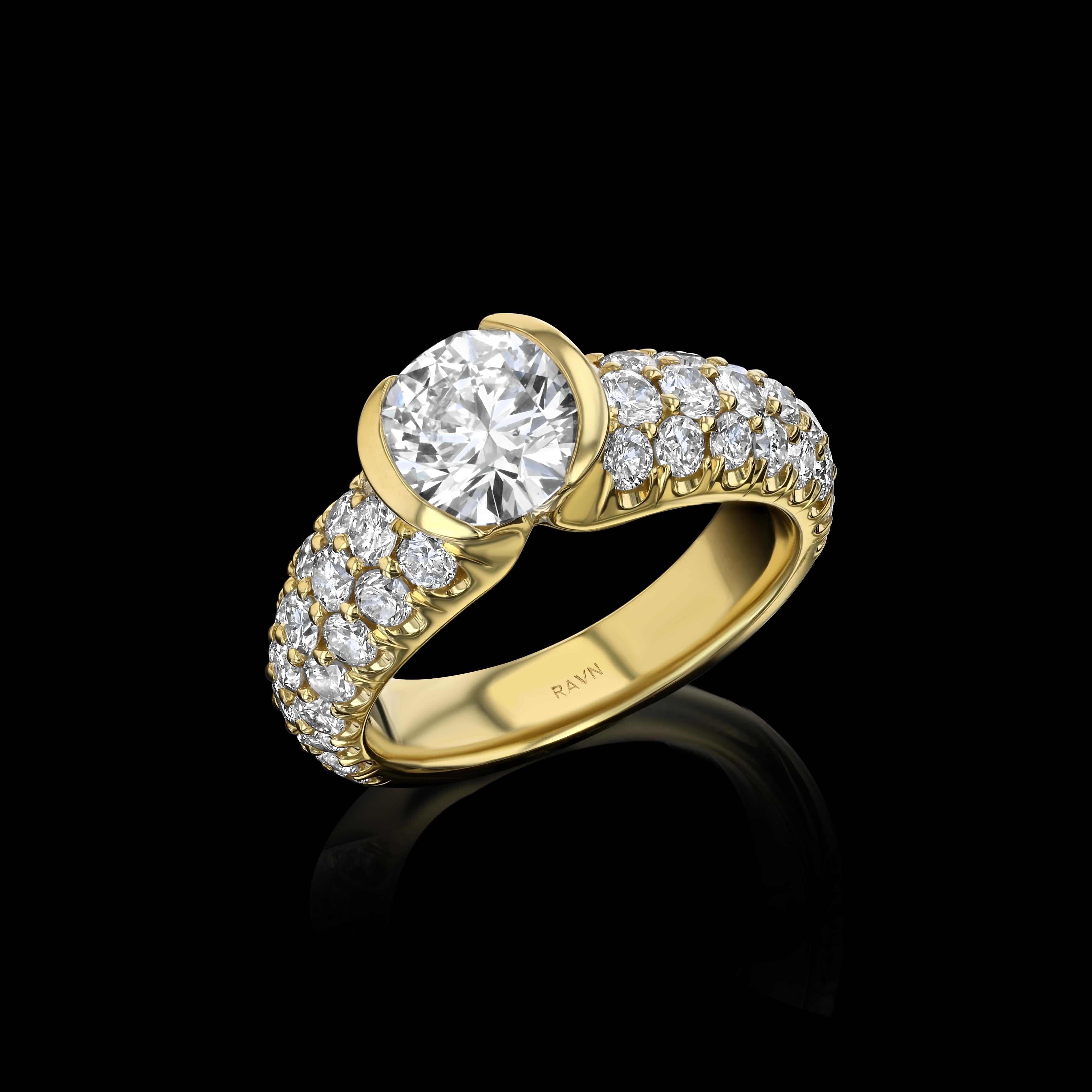 For Sale:  House of RAVN, Signature Old World Inspired Engagement Ring, 1.69ct GIA Diamond 3
