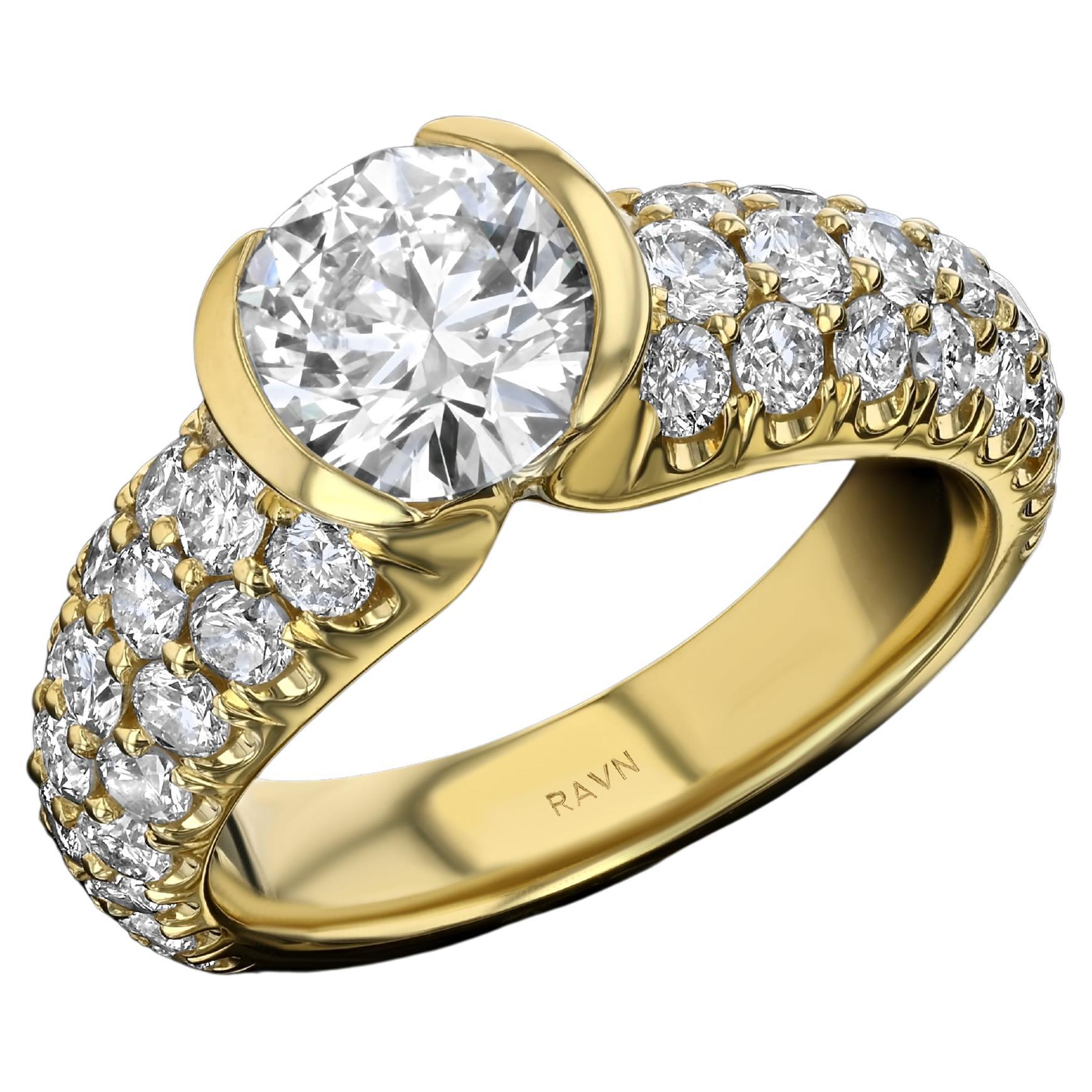 For Sale:  House of RAVN, Signature Old World Inspired Engagement Ring, 1.69ct GIA Diamond