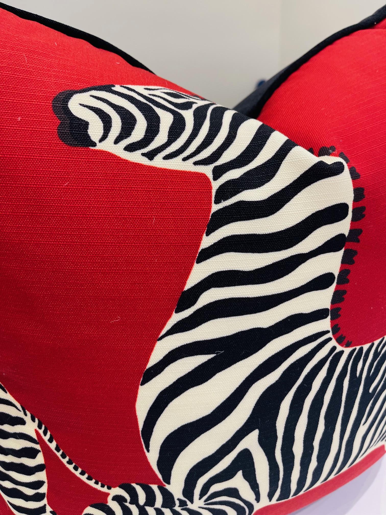 Contemporary House of Scalamandre Zebras Throw Pillow For Sale
