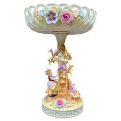 House of Schierholz Plaue Porcelain Flower Box with Figures, Before 1989
