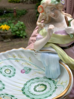 House of Schierholz Plaue Porcelain Woman Art Nouveau, before 1989