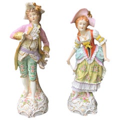 House of Sitzendorf Porcelain Couple Man and Women, before 1989