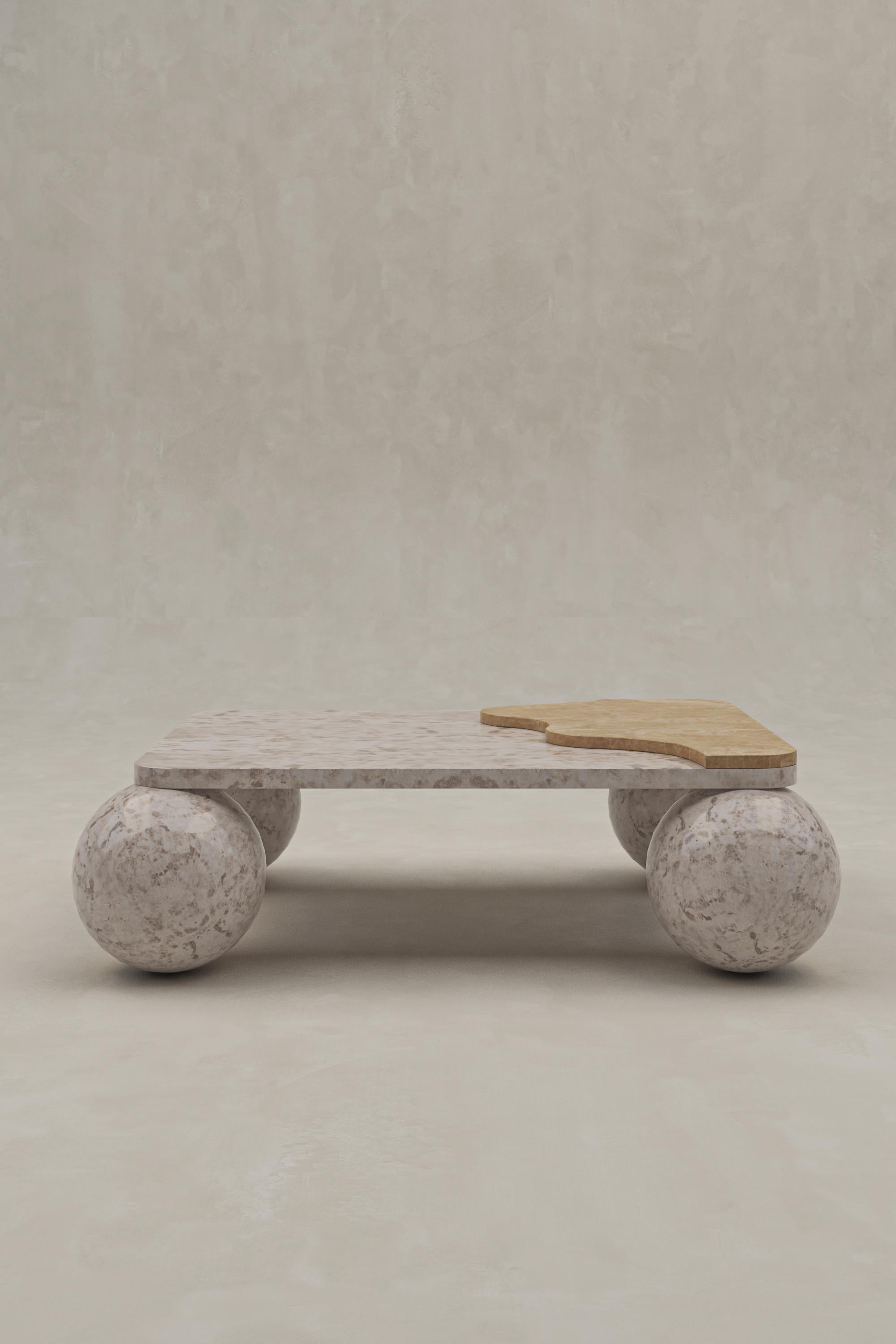 Mesa de centro House of Slim - Mesa de centro con patas de esfera de mármol - Mármol Crema Hecho a mano en venta