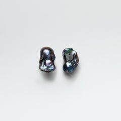 House of Sol Peacock Gray Baroque Pearl Earring 24K Gold Filled Silver
