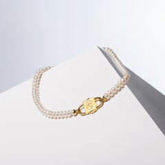 House of Sol Pearl Necklace with 24K Yellow Gold Filled HoS Lock