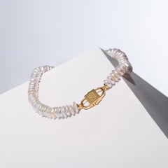House of Sol Rondelle Pearl Necklace with 24K Gold Filled HoS Lock