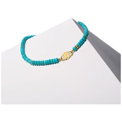 House of Sol Turqouise Howlite Necklace with Baby HoS Lock