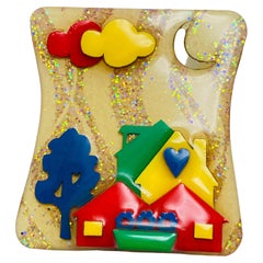 House Pins by LUCINDA vintage unique brooch