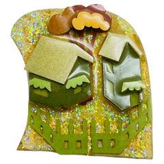 House Pins by LUCINDA vintage unique brooch