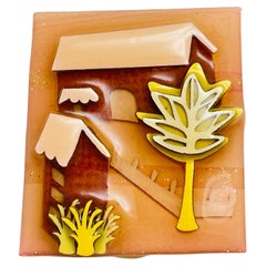 House Pins by LUCINDA vintage unique brooch