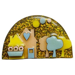 House Pins von LUCINDA, einzigartige Vintage-Brosche