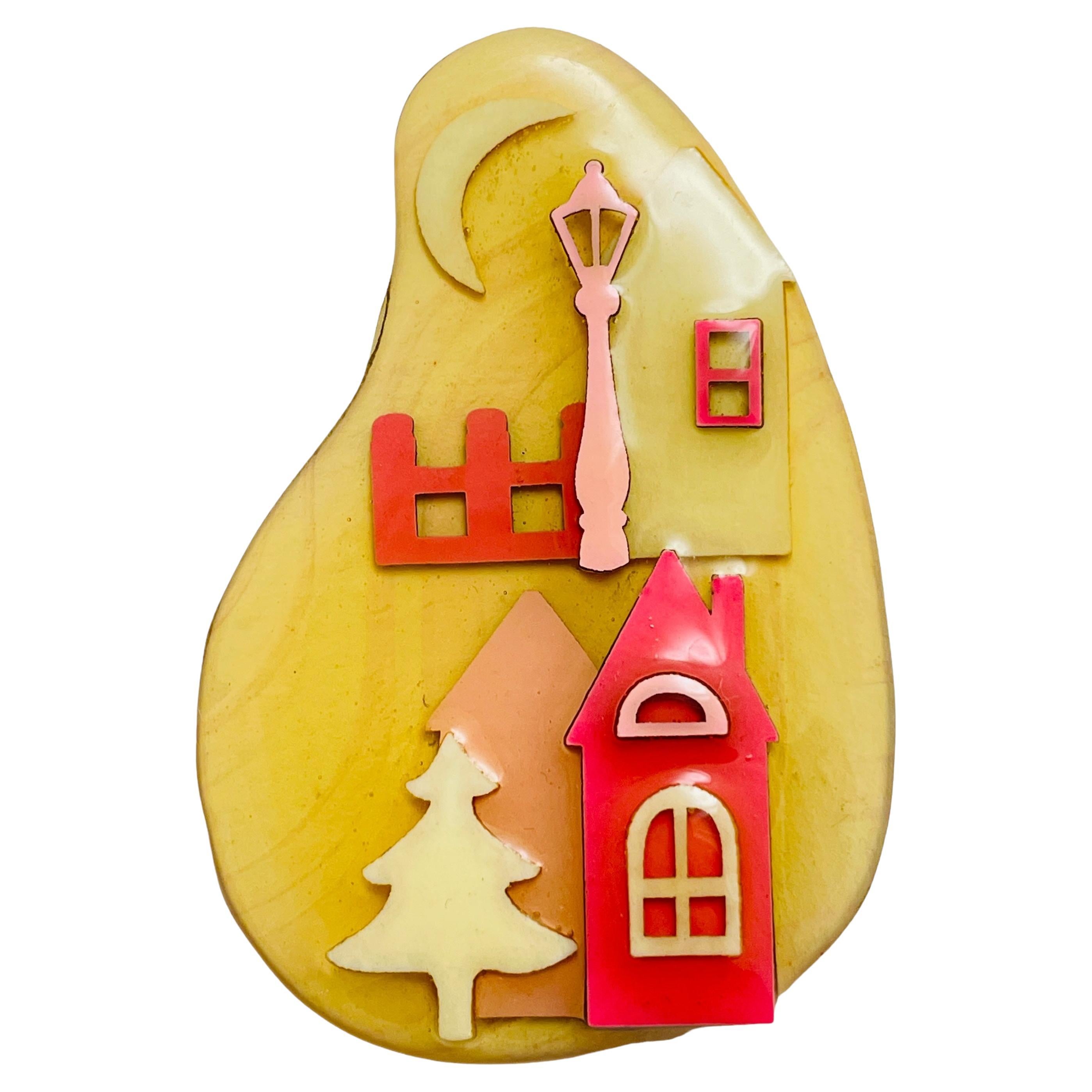 House Pins by LUCINDA vintage unique brooch For Sale