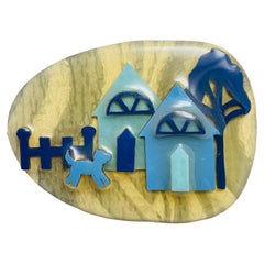House Pins by LUCINDA vintage unique brooch