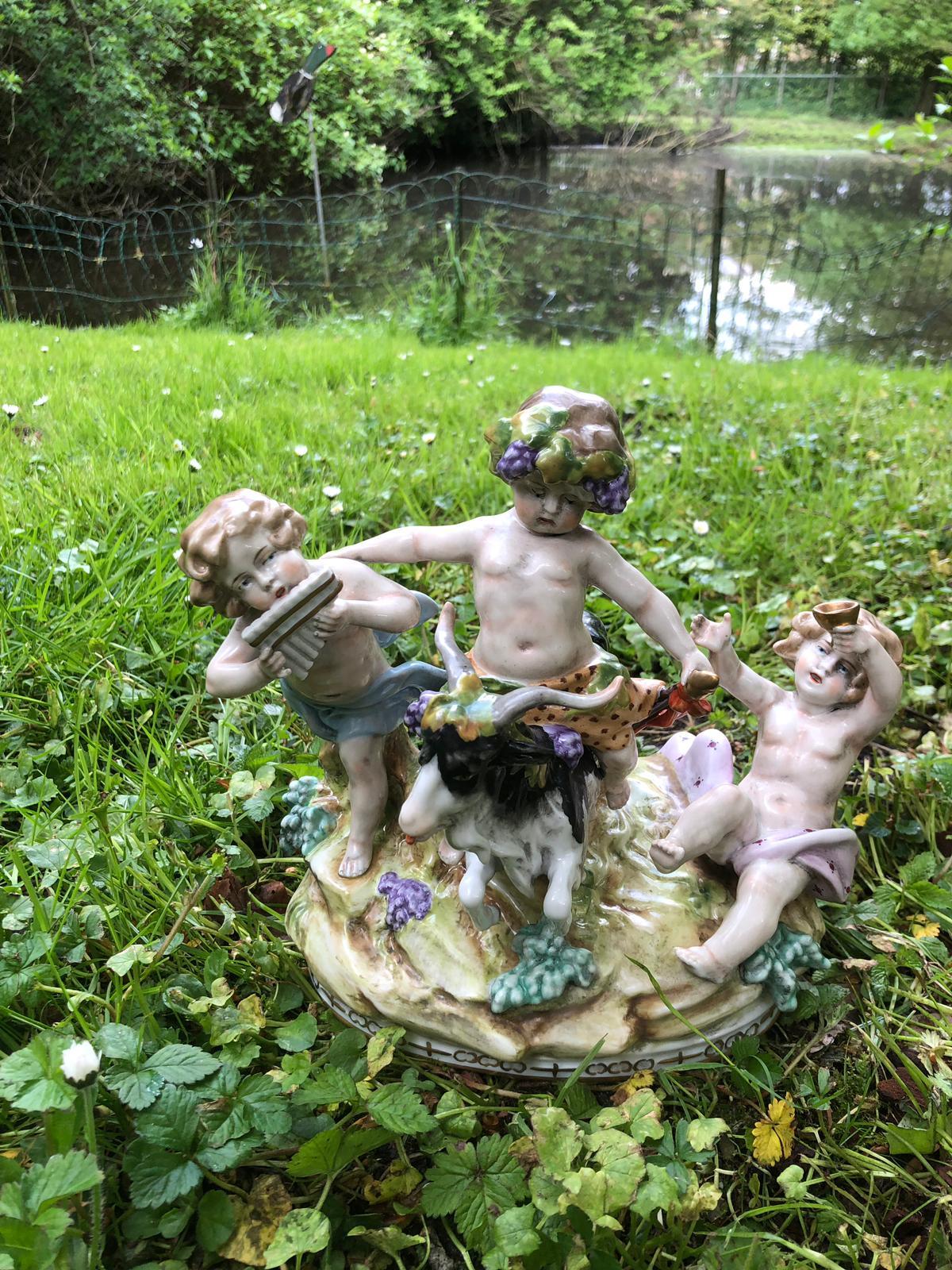 20th Century House Scheibe Alsbach Porcelain Figures 'Buck with Children' before 1989 For Sale