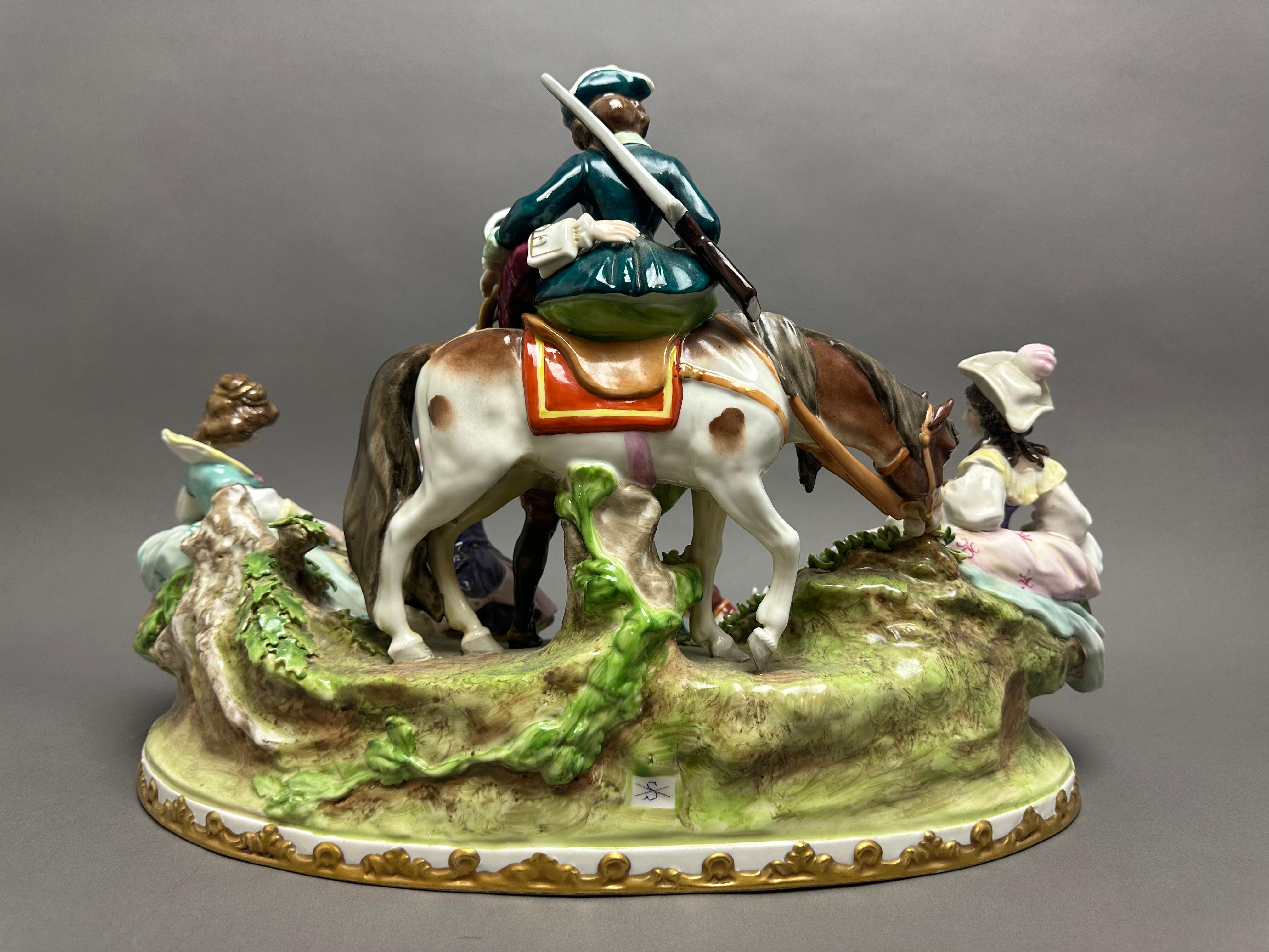 House Scheibe Alsbach Porcelain Figures 'Hunting Scene in circa 1750 For Sale 7