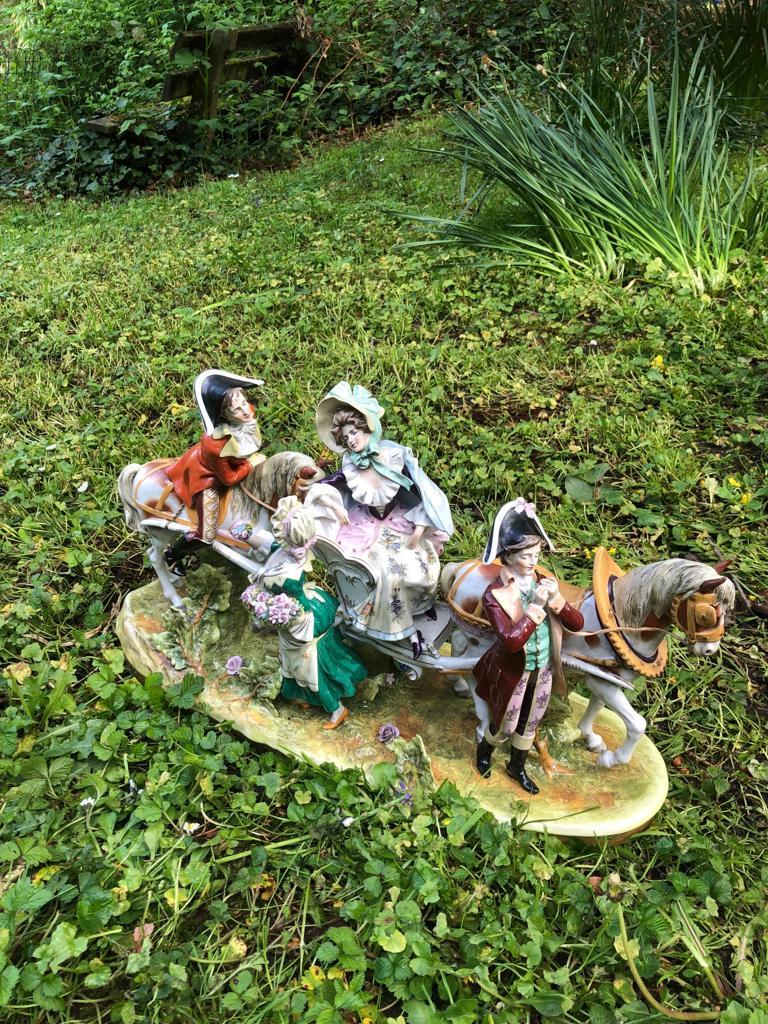 House Scheibe Alsbach Porcelain Horse-Drawn Carriage with Figures For Sale 7
