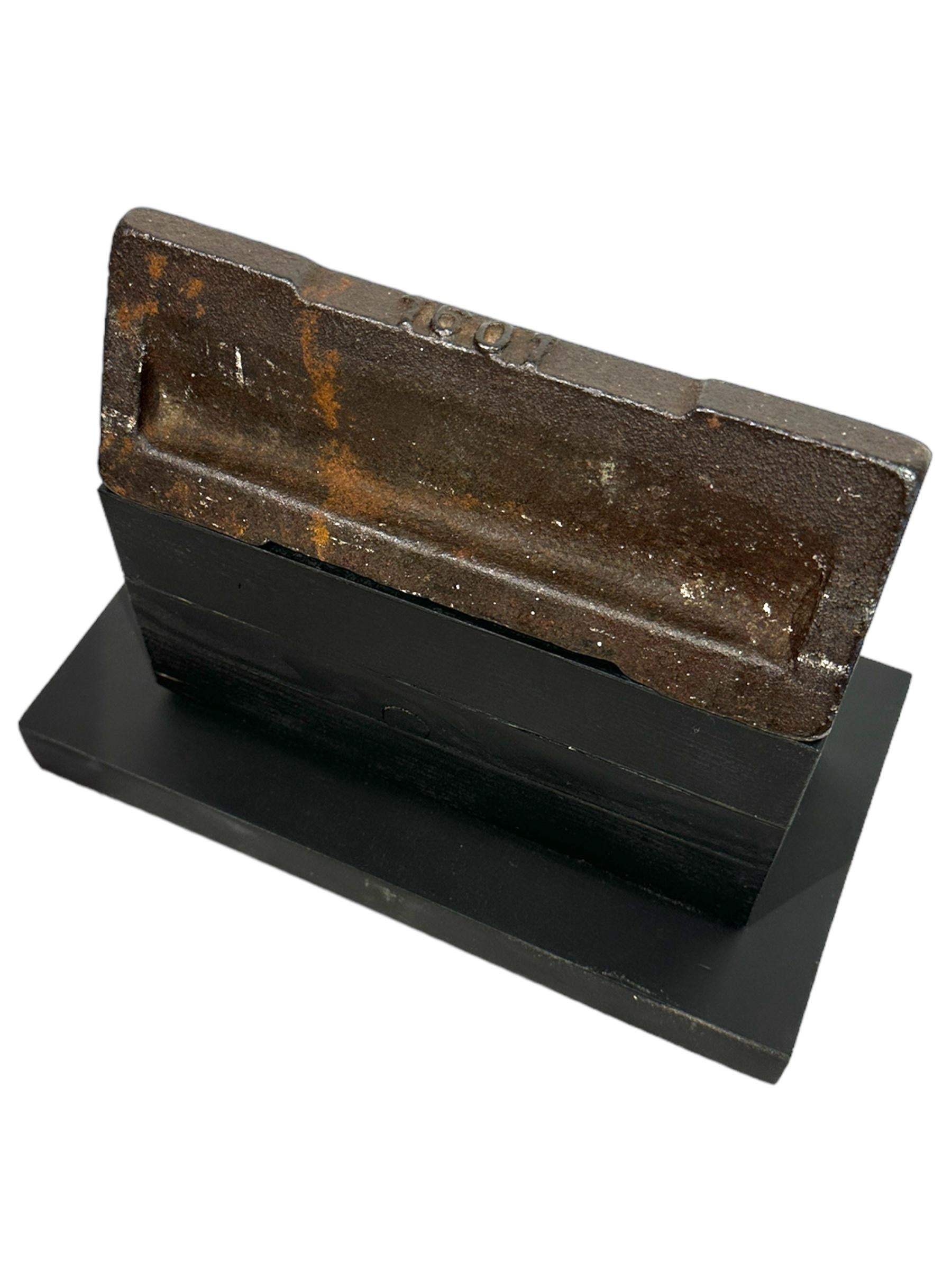American House Sculpture, Minimalist Modern Structure, Rusted Steel Wedge on Wood Blocks For Sale