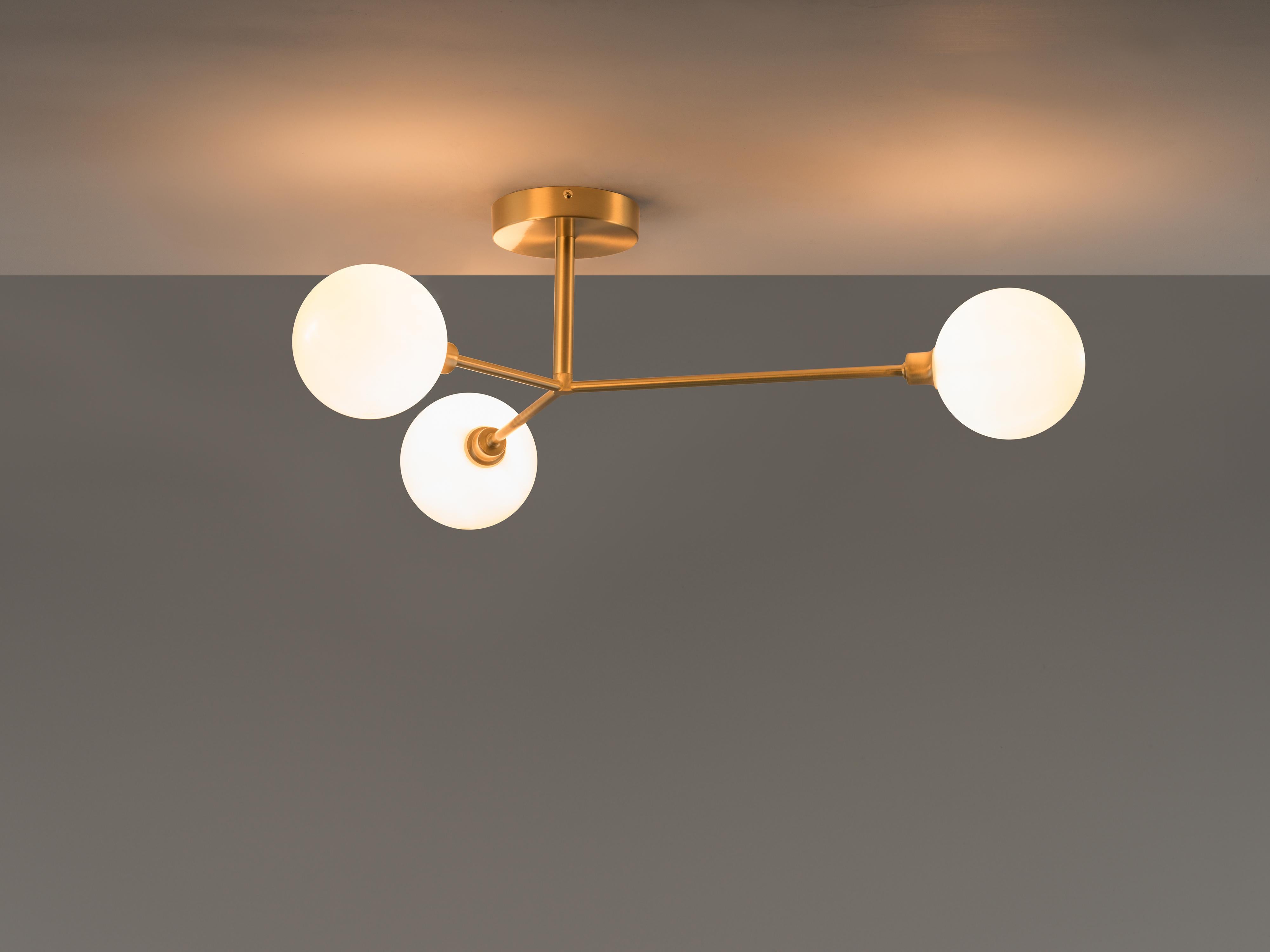 Houseof Brass 3 light flush ceiling light In New Condition For Sale In Bradford on Avon, GB