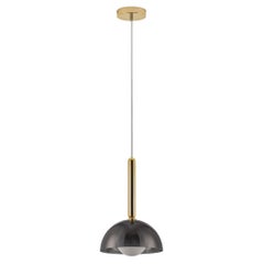 Houseof Brass and Charcoal Grey Glass Dome Shade Ceiling Light