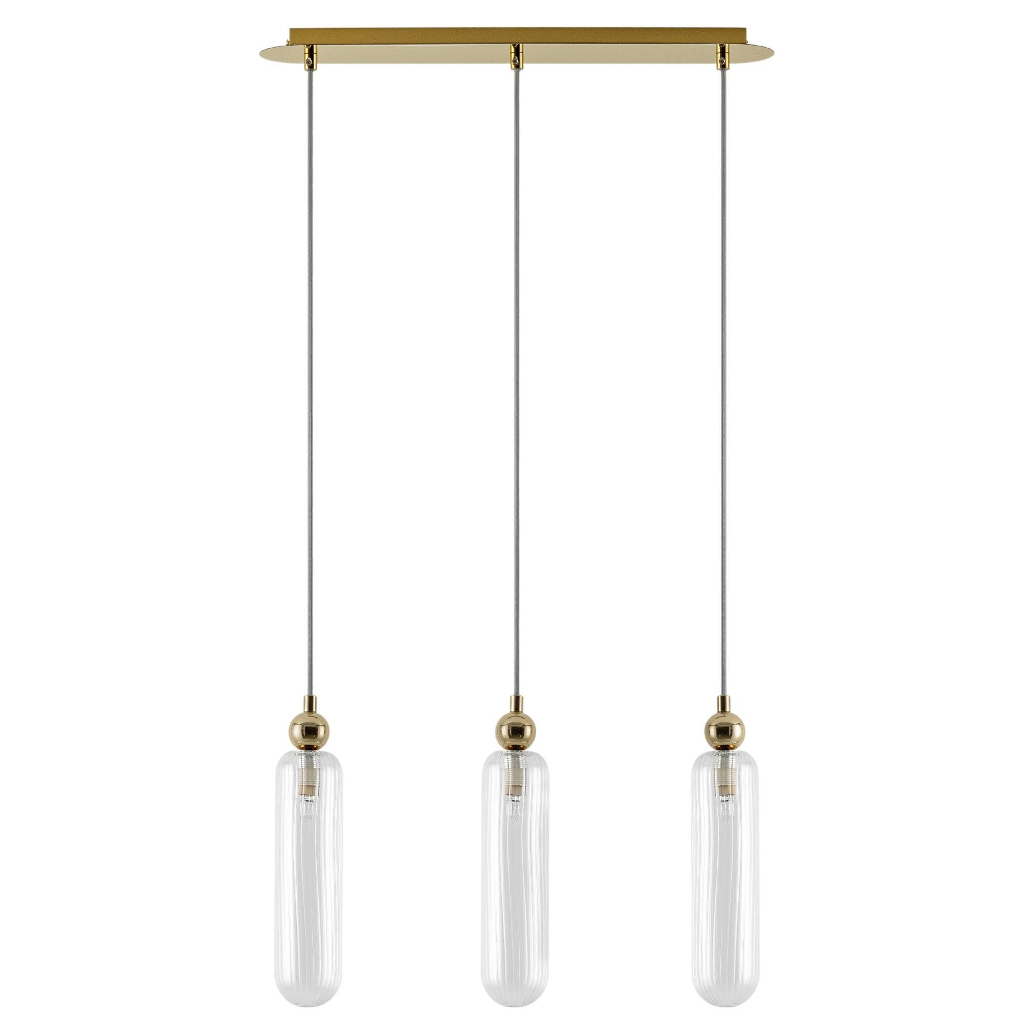 Houseof Brass and Ribbed Glass Cluster Ceiling Light