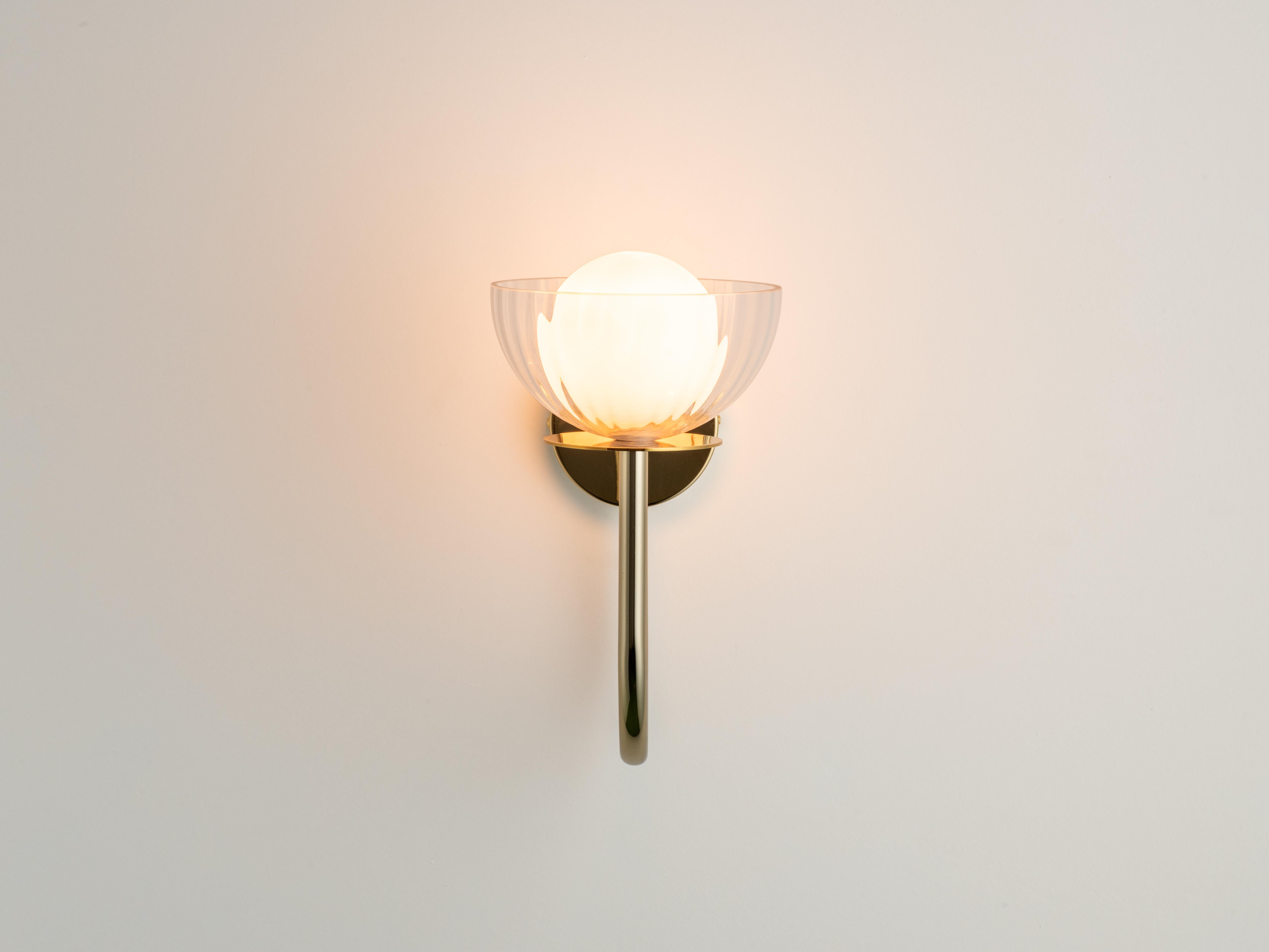 Houseof Brass and Ribbed Glass Wall Light 1