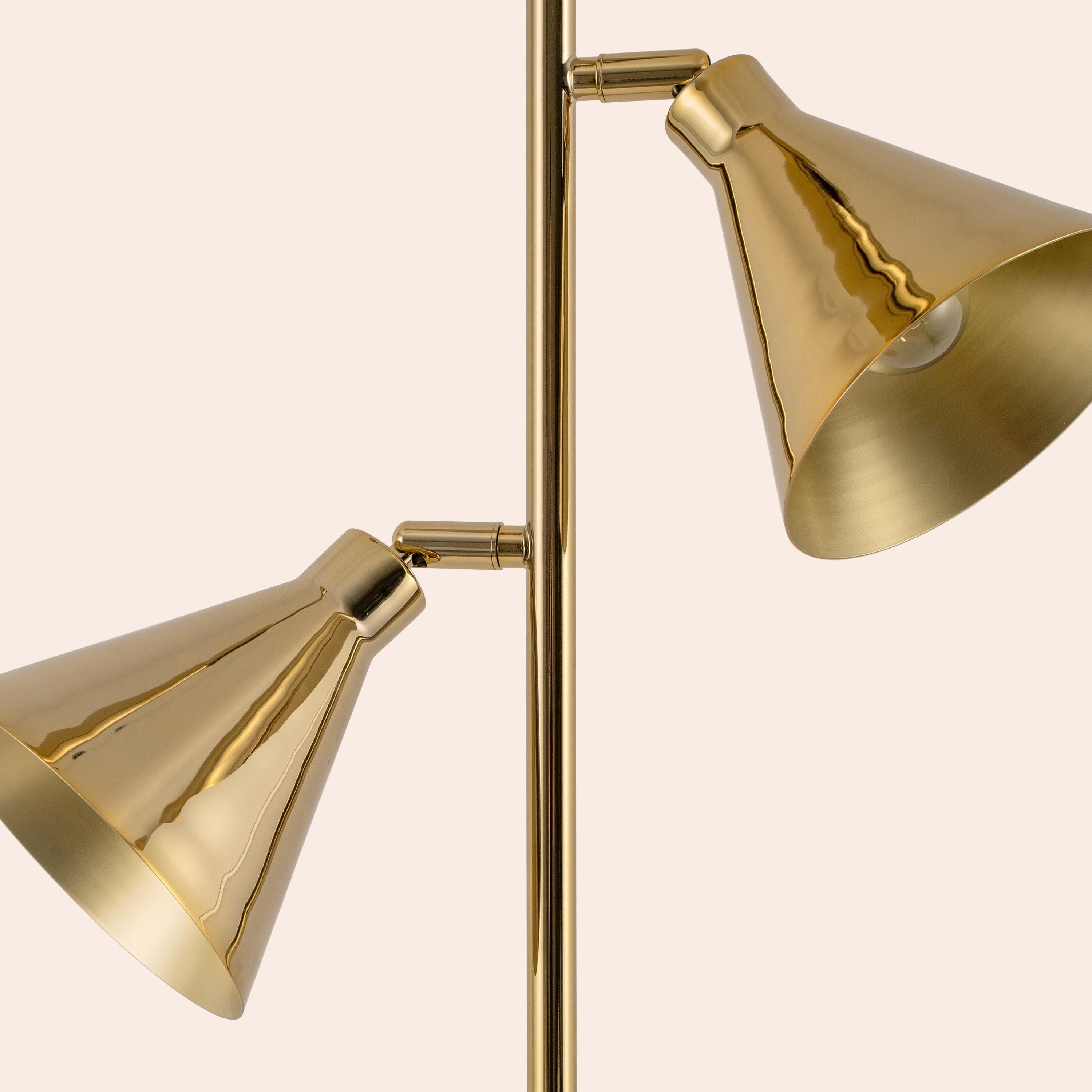Contemporary Houseof. Brass Cone Floor Lamp For Sale