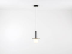 Houseof Charcoal Grey Disk Plate Metal Pendant Ceiling Light with Glass Shade