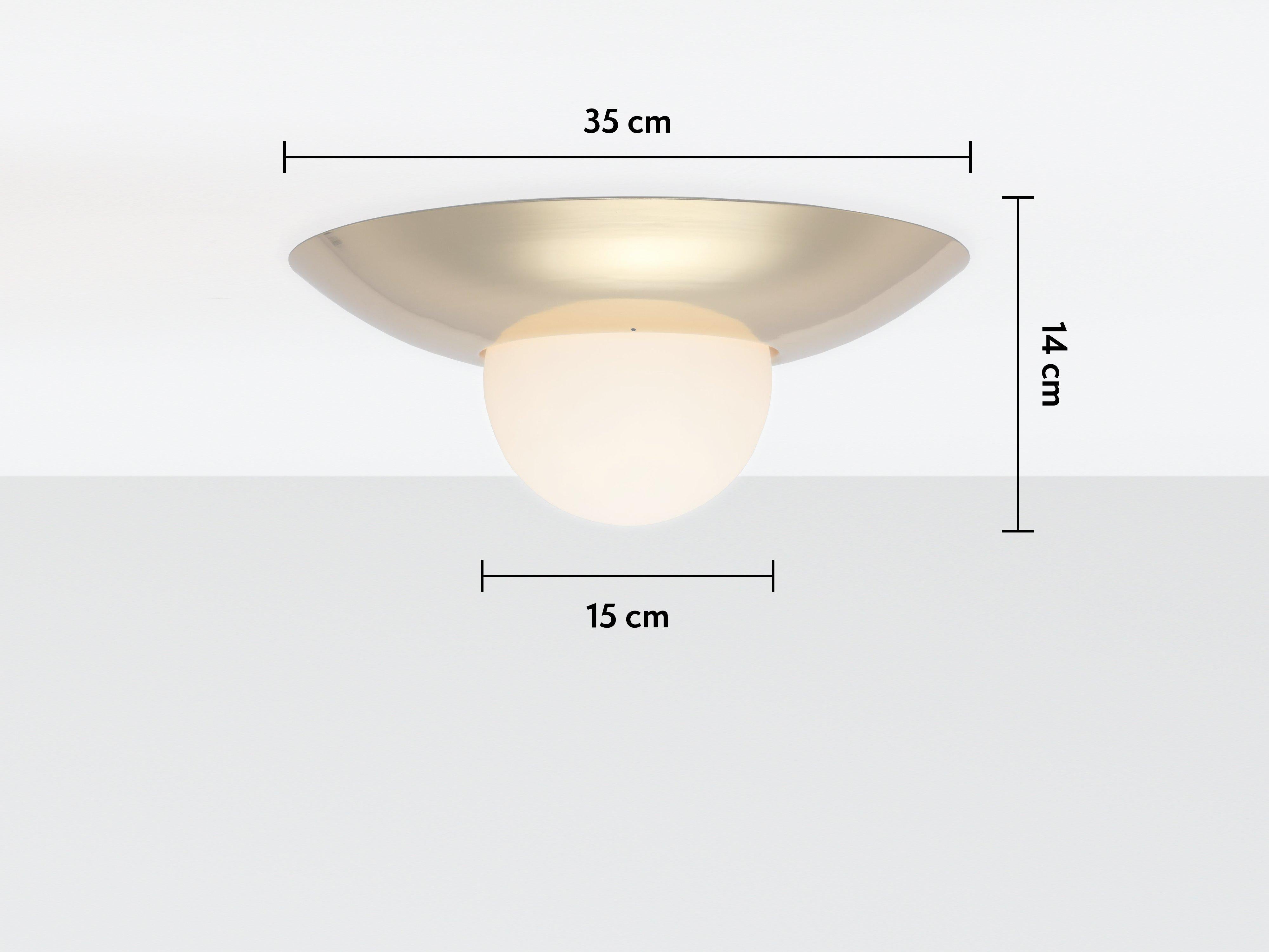 Houseof Brass Dome Flush Ceiling Light with Opal Glass Shade In New Condition For Sale In Bradford on Avon, GB