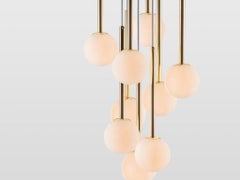Houseof Brass Opal Ball Cluster Ceiling Light with Metal and Glass Shade