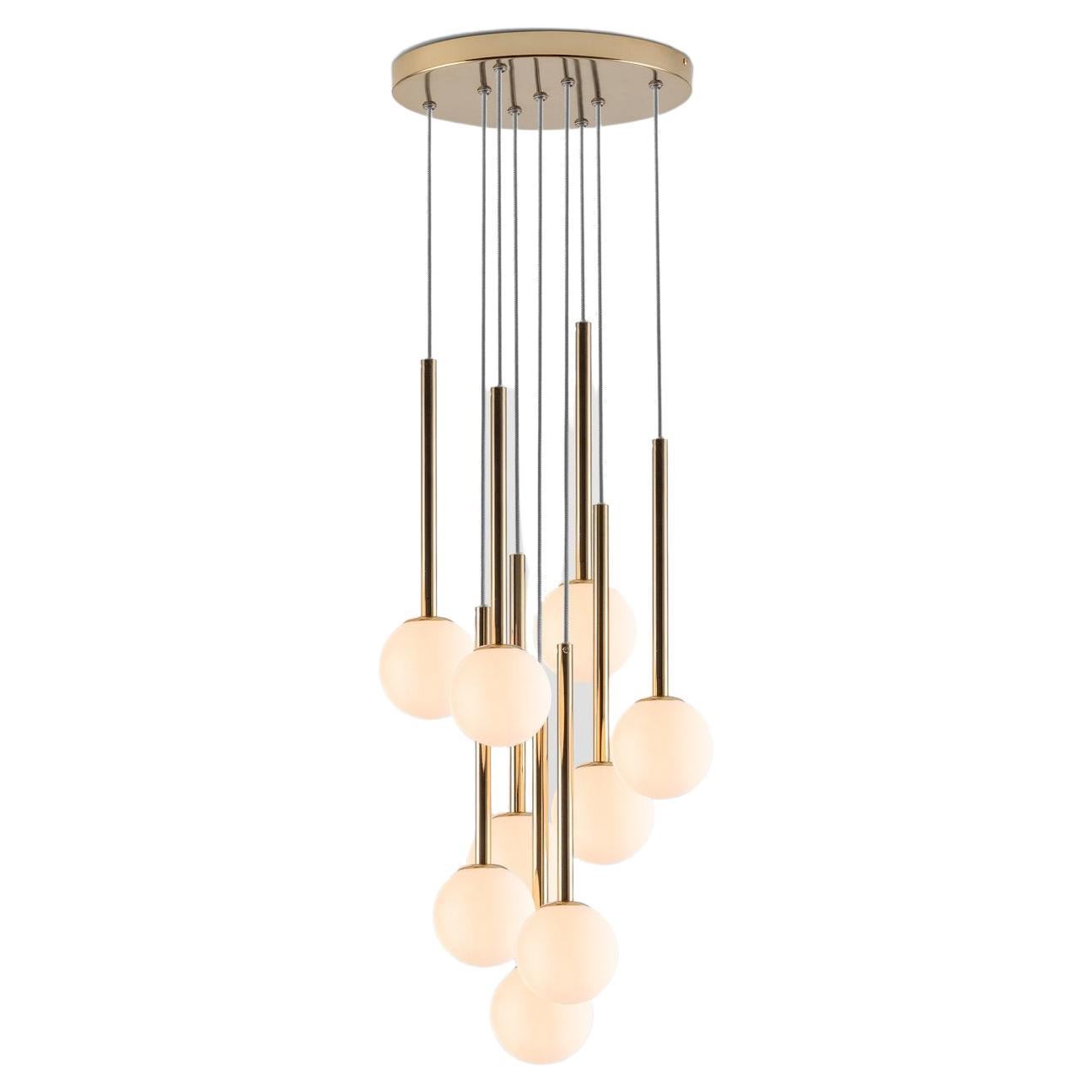 Houseof Brass Opal Ball Cluster Ceiling Light with Metal and Glass Shade